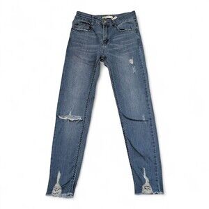 Pull & Bear‎ Skinny Mid-Rise Distressed Jeans Size 2